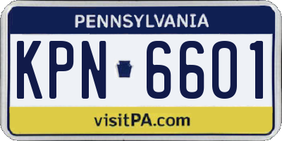 PA license plate KPN6601