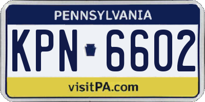 PA license plate KPN6602