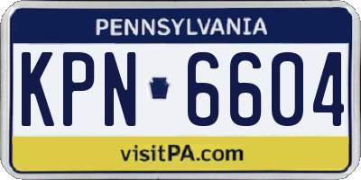 PA license plate KPN6604