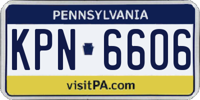 PA license plate KPN6606