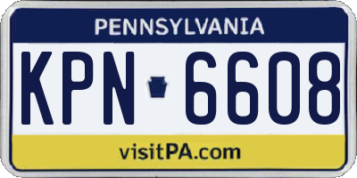 PA license plate KPN6608