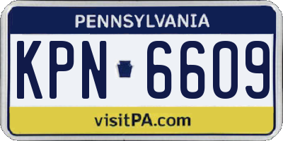 PA license plate KPN6609
