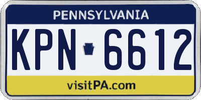 PA license plate KPN6612