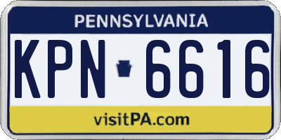 PA license plate KPN6616