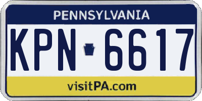 PA license plate KPN6617
