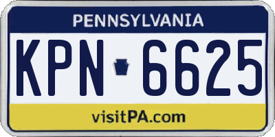 PA license plate KPN6625