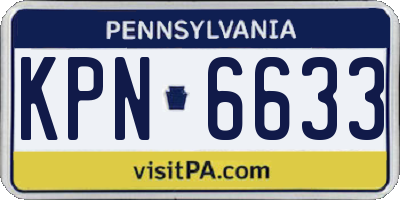 PA license plate KPN6633