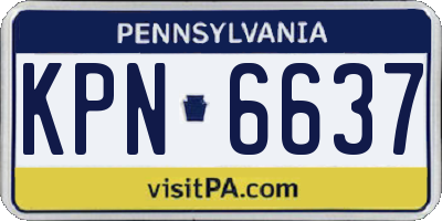 PA license plate KPN6637