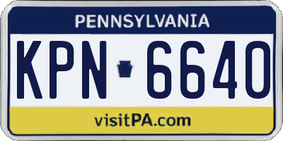 PA license plate KPN6640