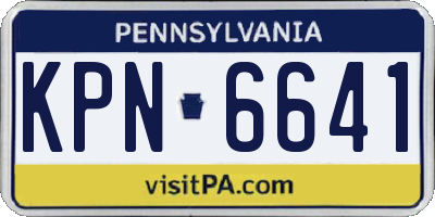 PA license plate KPN6641