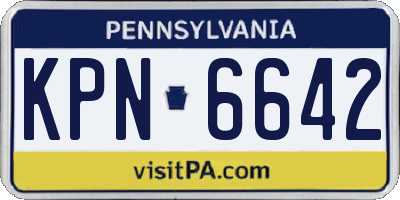 PA license plate KPN6642