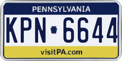 PA license plate KPN6644