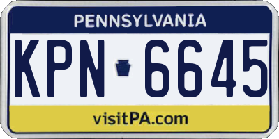 PA license plate KPN6645