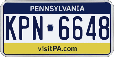 PA license plate KPN6648
