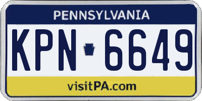 PA license plate KPN6649