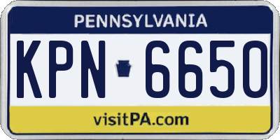 PA license plate KPN6650