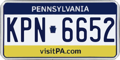 PA license plate KPN6652