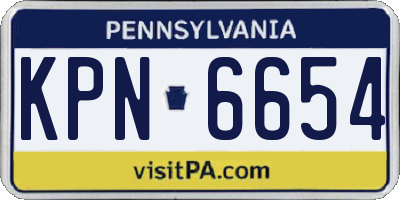 PA license plate KPN6654