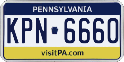 PA license plate KPN6660