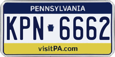 PA license plate KPN6662