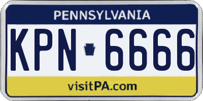 PA license plate KPN6666