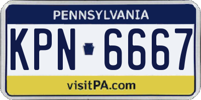 PA license plate KPN6667