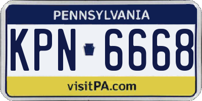 PA license plate KPN6668