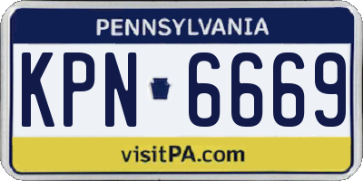 PA license plate KPN6669