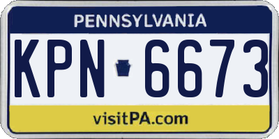 PA license plate KPN6673