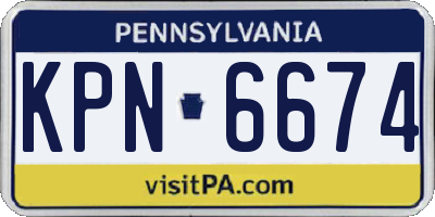 PA license plate KPN6674