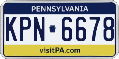 PA license plate KPN6678