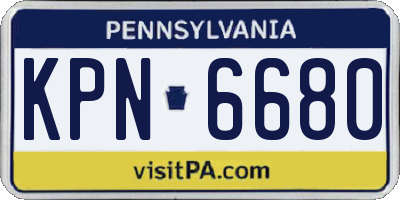 PA license plate KPN6680
