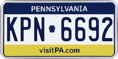 PA license plate KPN6692