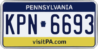 PA license plate KPN6693