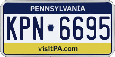 PA license plate KPN6695