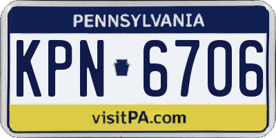 PA license plate KPN6706