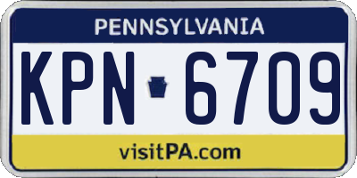 PA license plate KPN6709
