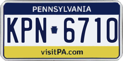 PA license plate KPN6710