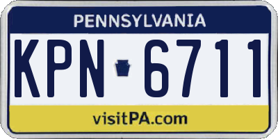 PA license plate KPN6711