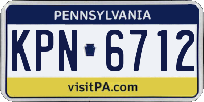 PA license plate KPN6712