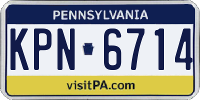 PA license plate KPN6714