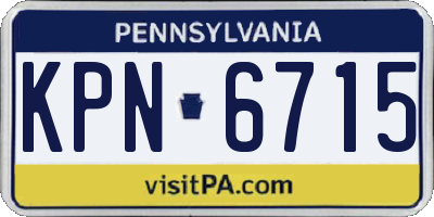 PA license plate KPN6715