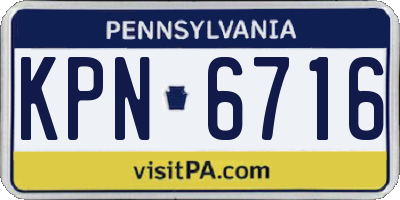 PA license plate KPN6716