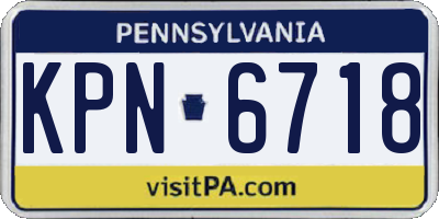 PA license plate KPN6718