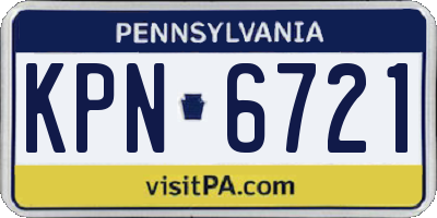 PA license plate KPN6721