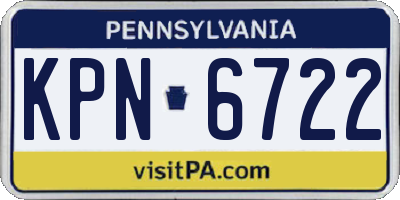 PA license plate KPN6722