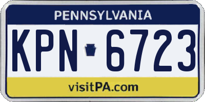 PA license plate KPN6723