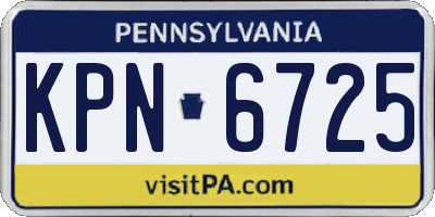 PA license plate KPN6725