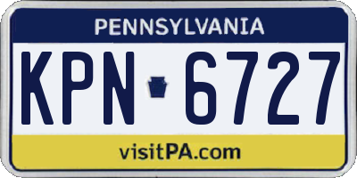 PA license plate KPN6727
