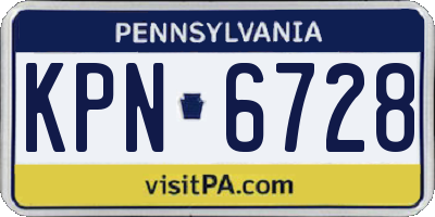PA license plate KPN6728